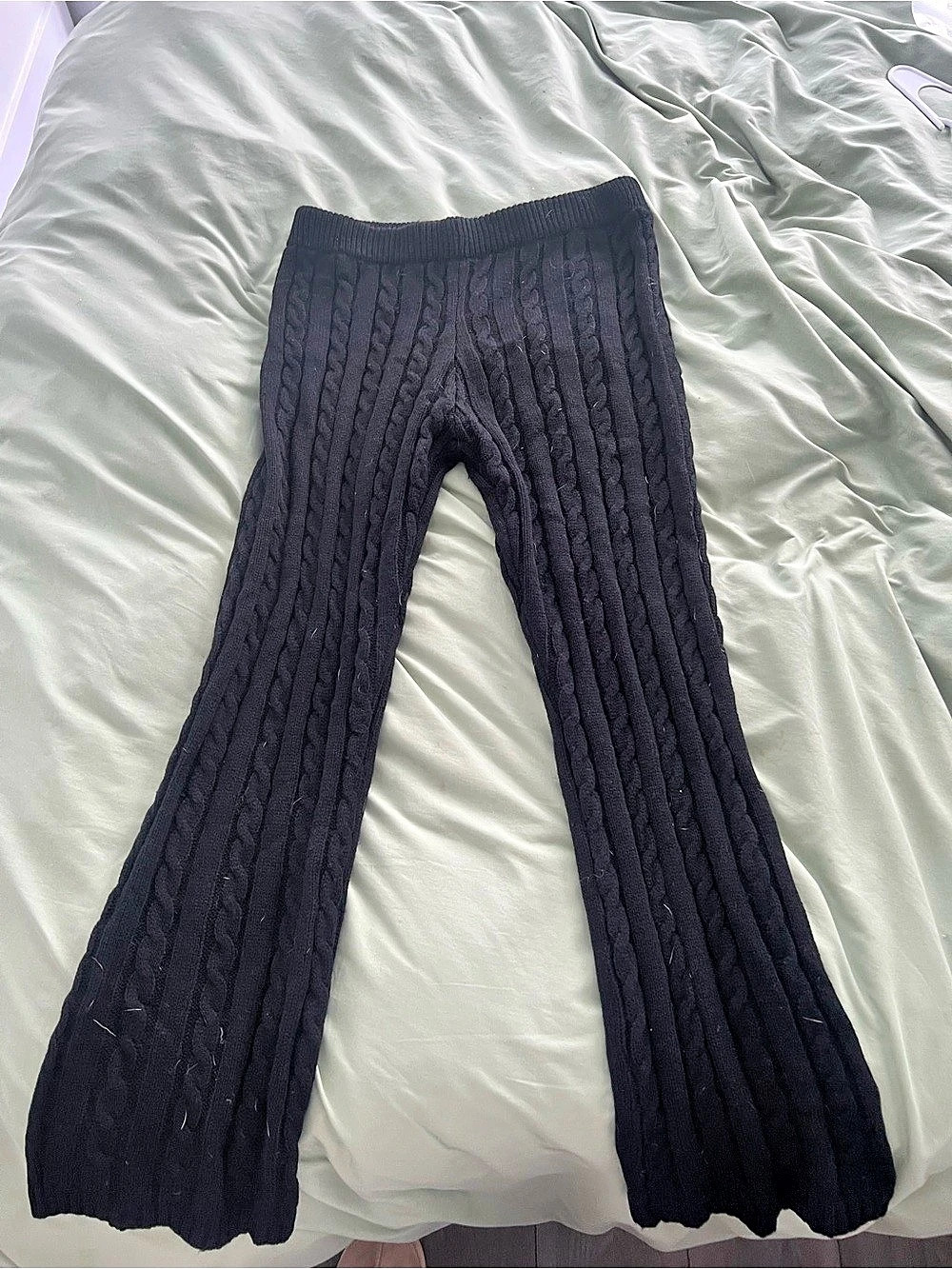 SHEIN Cable Knit Leggings in Black Size Large